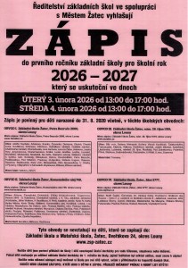 Zápis do ZŠ 2026-2027